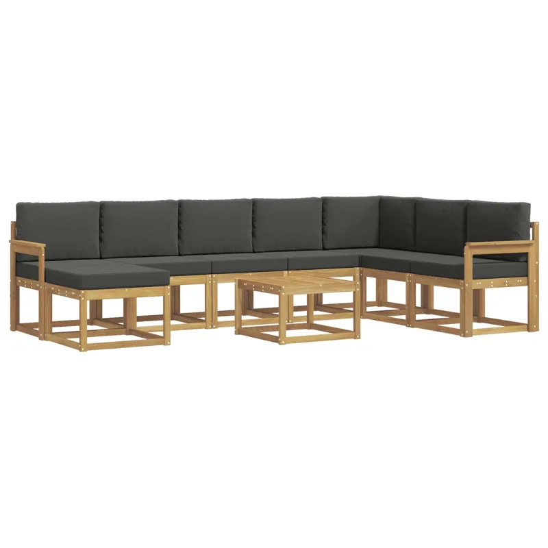Lauko sofos komplektas su pagalve 9 pcs Balta ir antracito