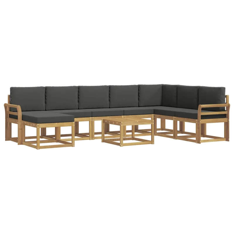 Lauko sofos komplektas su pagalve 9 pcs Balta ir antracito