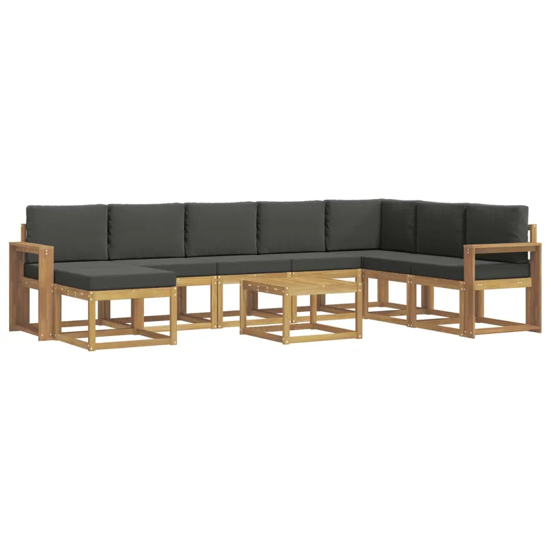 Lauko sofos komplektas su pagalve 9 pcs Balta ir antracito