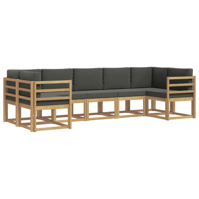 Lauko sofos komplektas su pagalve 7 pcs Balta ir antracito