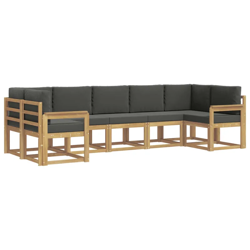 Lauko sofos komplektas su pagalve 7 pcs Balta ir antracito