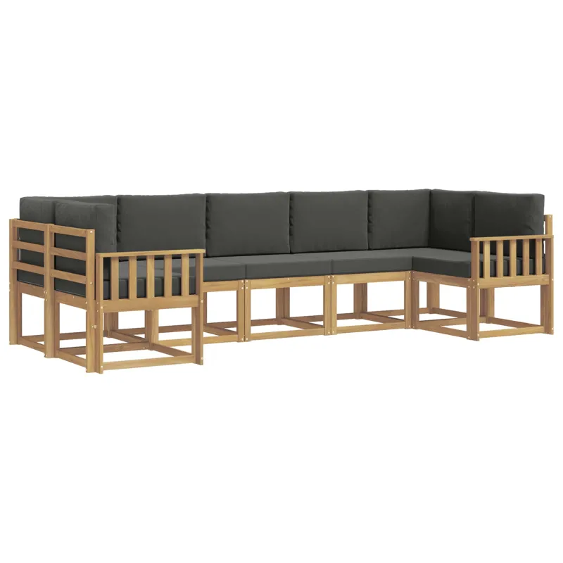 Lauko sofos komplektas su pagalve 7 pcs Balta ir antracito