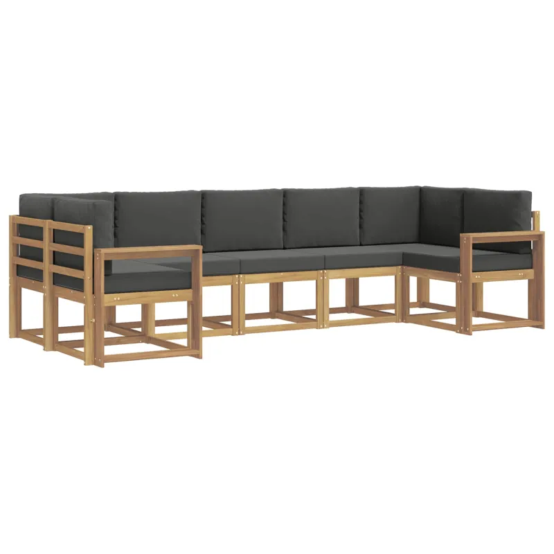 Lauko sofos komplektas su pagalve 7 pcs Balta ir antracito
