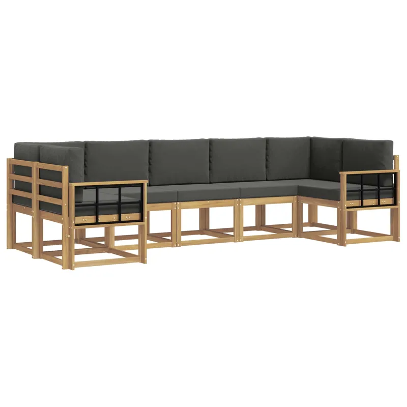 Lauko sofos komplektas su pagalve 7 pcs Balta ir antracito