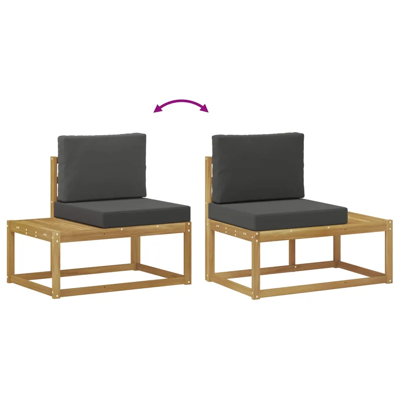 Lauko sofos komplektas 3 Vienetas Balta ir antracito