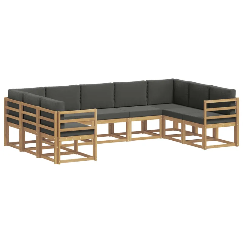 Lauko sofos komplektas su pagalve 9 pcs Balta ir antracito
