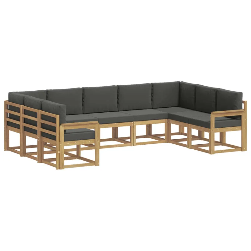 Lauko sofos komplektas su pagalve 9 pcs Balta ir antracito
