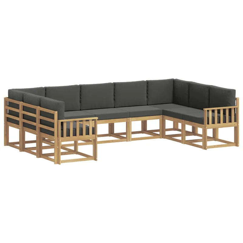 Lauko sofos komplektas su pagalve 9 pcs Balta ir antracito