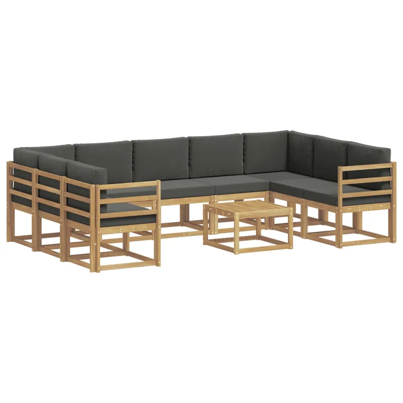 Lauko sofos komplektas 10 pcs Balta ir antracito