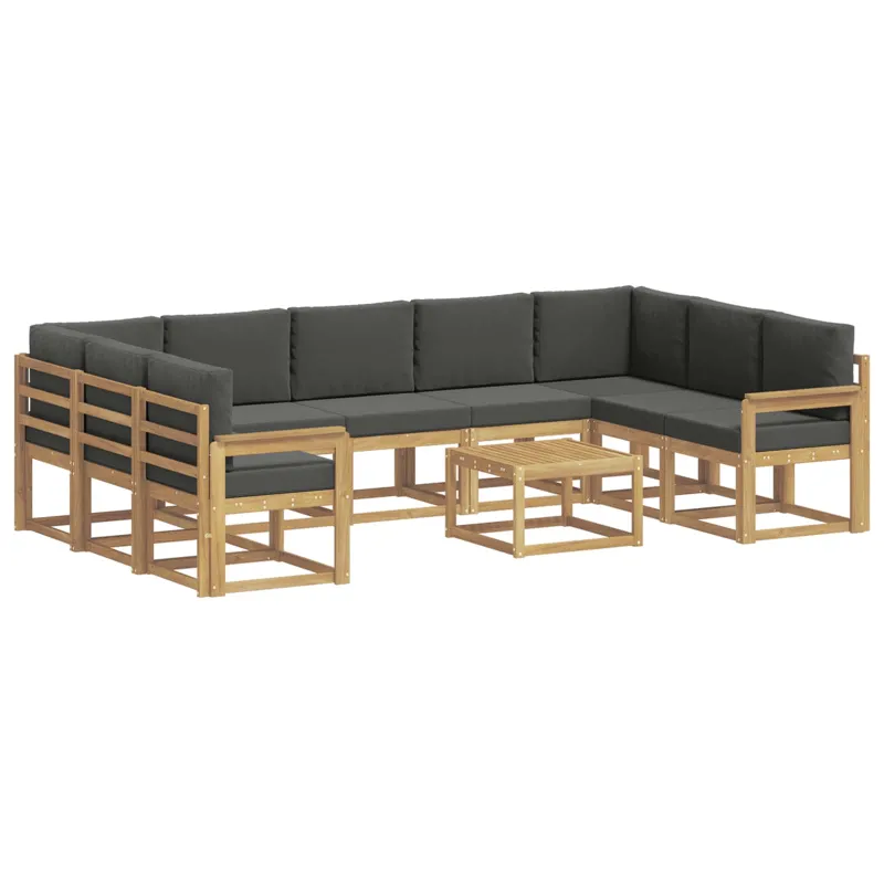Lauko sofos komplektas 10 pcs Balta ir antracito