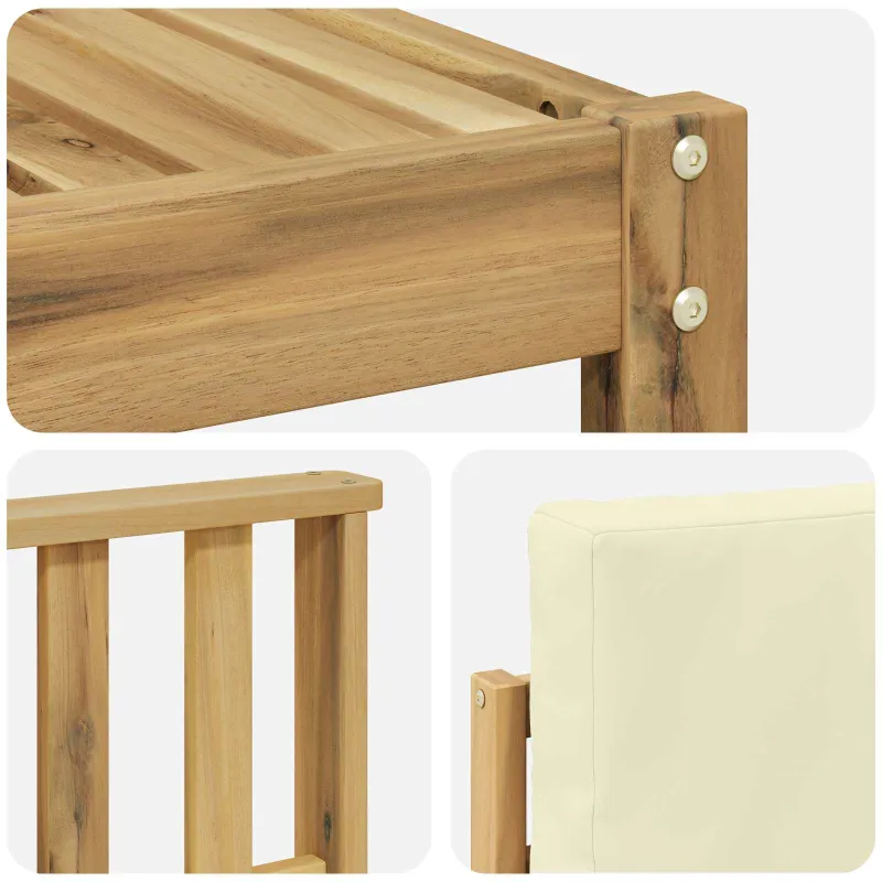 Lauko sofos komplektas 10 pcs Balta ir kreminė 59 x 59 x 37 cm