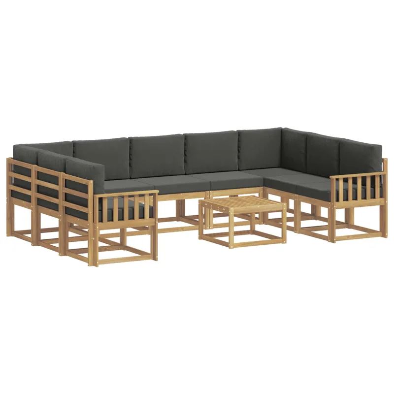 Lauko sofos komplektas 10 pcs Balta ir antracito