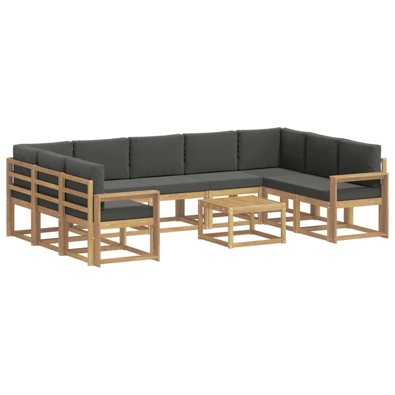 Lauko sofos komplektas 10 pcs Balta ir antracito
