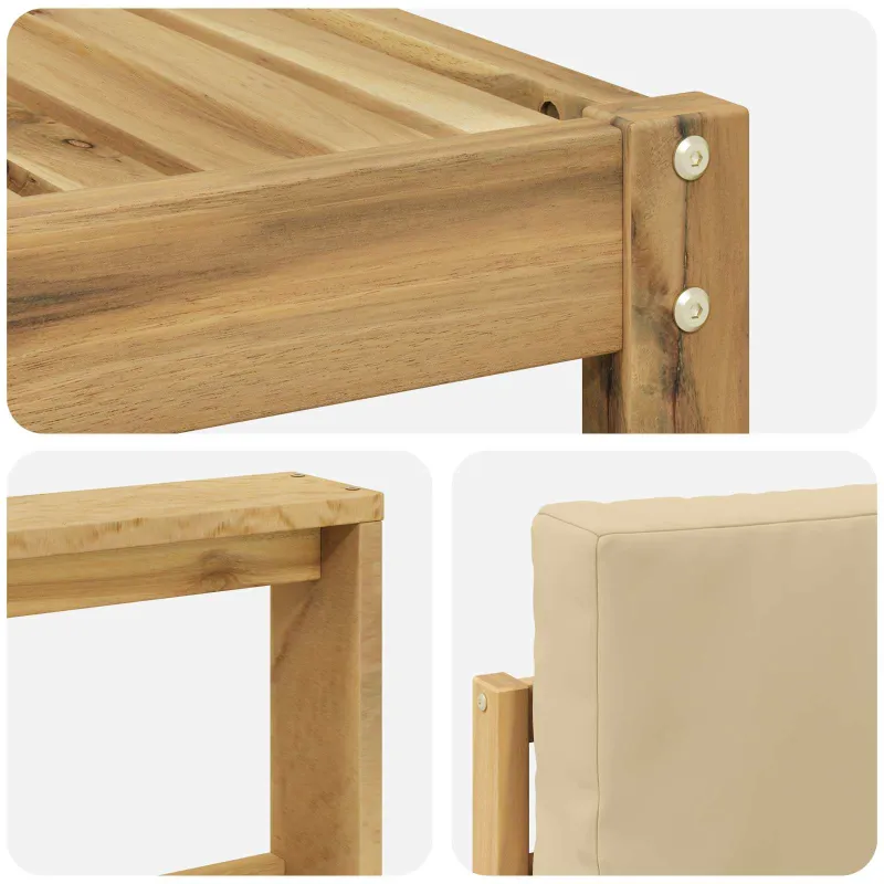 Lauko sofos komplektas 10 pcs Balta ir kreminė 59 x 59 x 37 cm