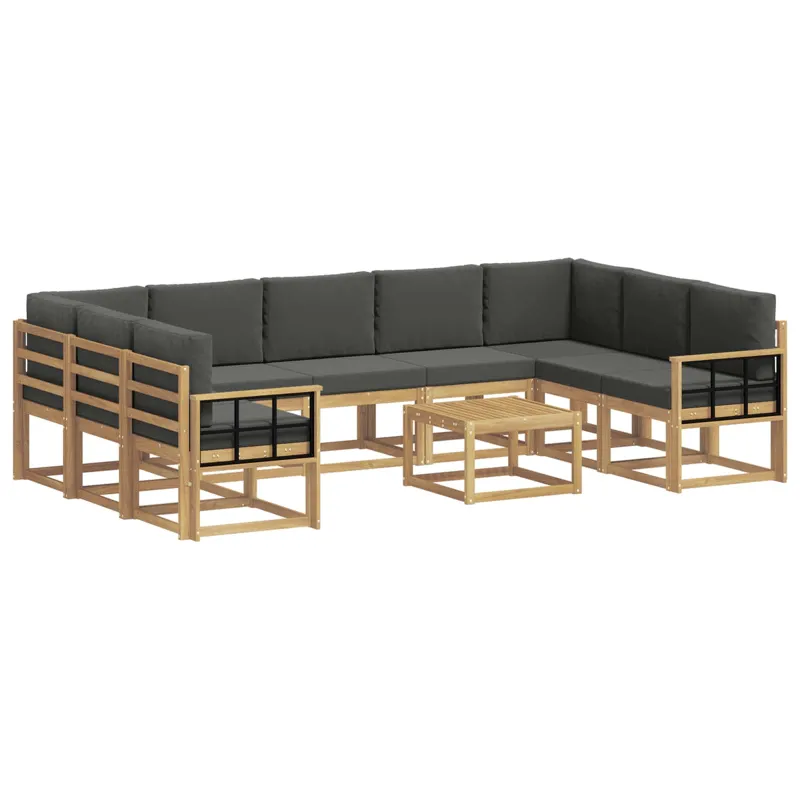Lauko sofos komplektas 10 pcs Balta ir antracito