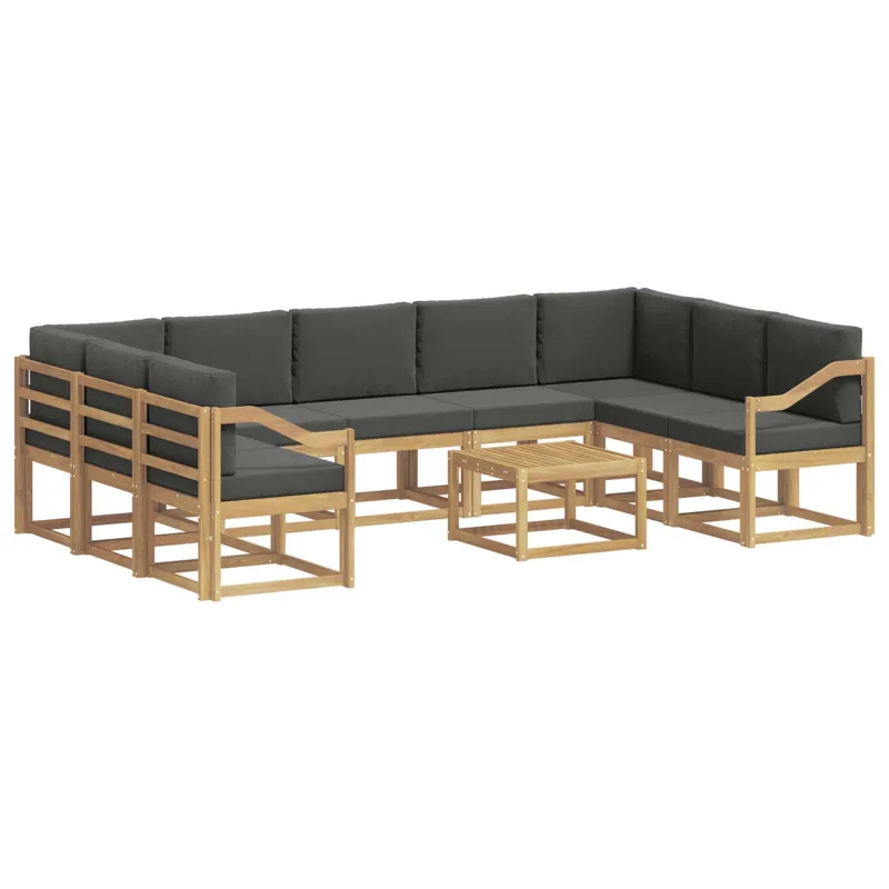 Lauko sofos komplektas 10 pcs Balta ir antracito