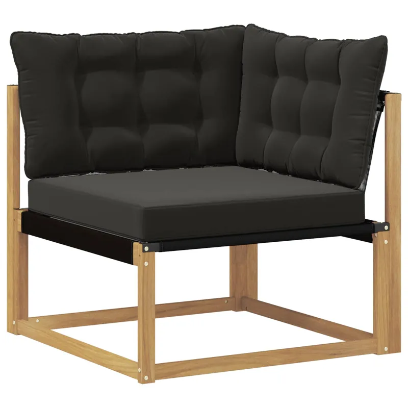 Lauko sofos komplektas 8 pcs Balta ir juoda