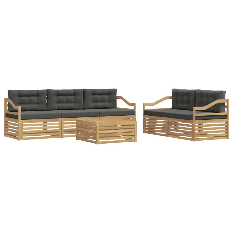 Lauko sofos komplektas 6 pcs Balta ir antracito