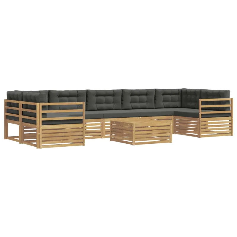 Lauko sofos komplektas 8 pcs Balta ir antracito
