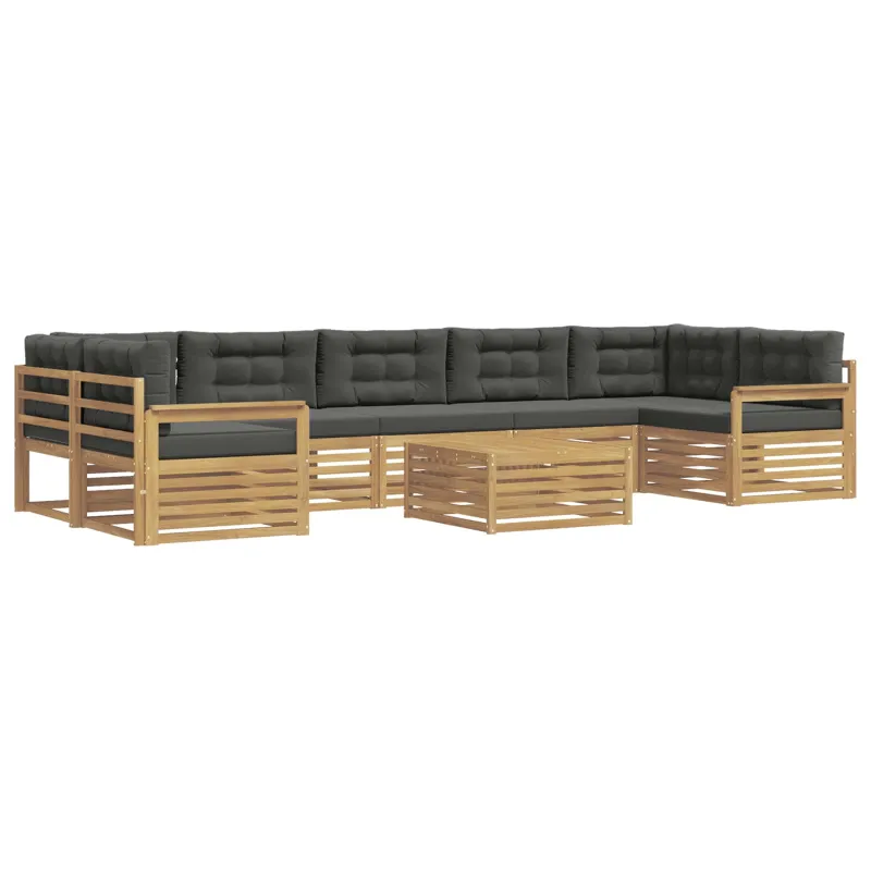 Lauko sofos komplektas 8 pcs Balta ir antracito