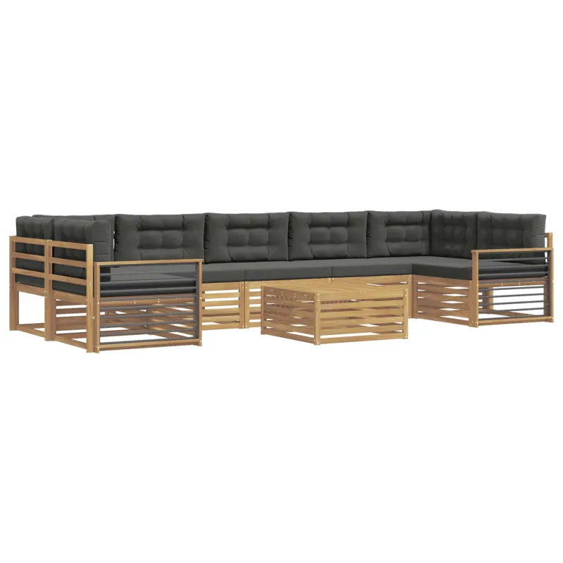Lauko sofos komplektas 8 pcs Balta ir antracito