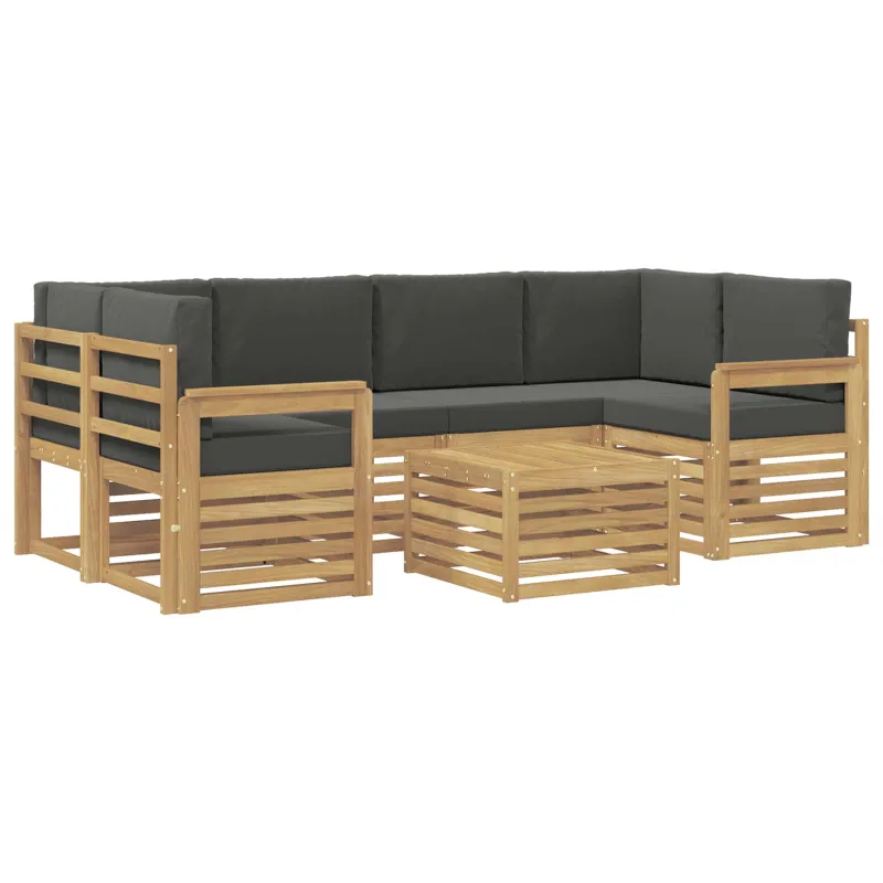 Lauko sofos komplektas 7 pcs Balta ir antracito Poliesteris