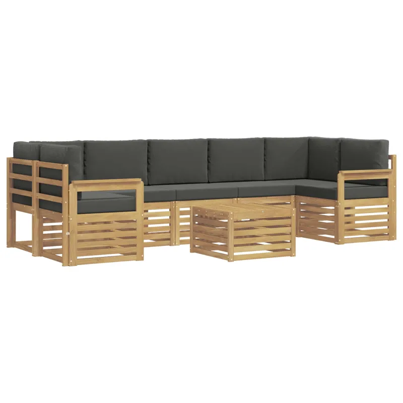 Lauko sofos komplektas 8 pcs Balta ir antracito Poliesteris