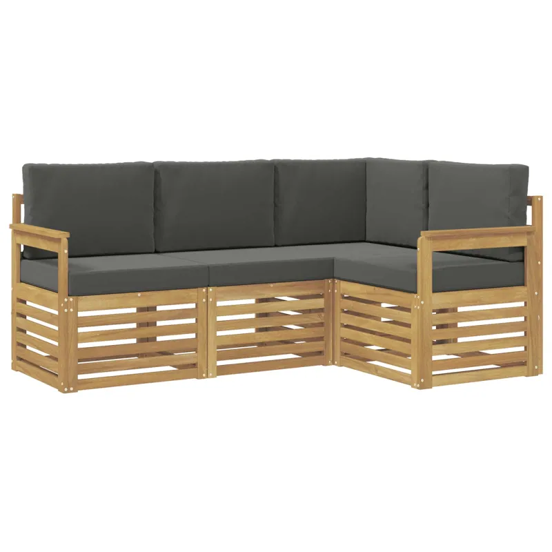 Lauko sofos komplektas 4 pcs Balta ir antracito