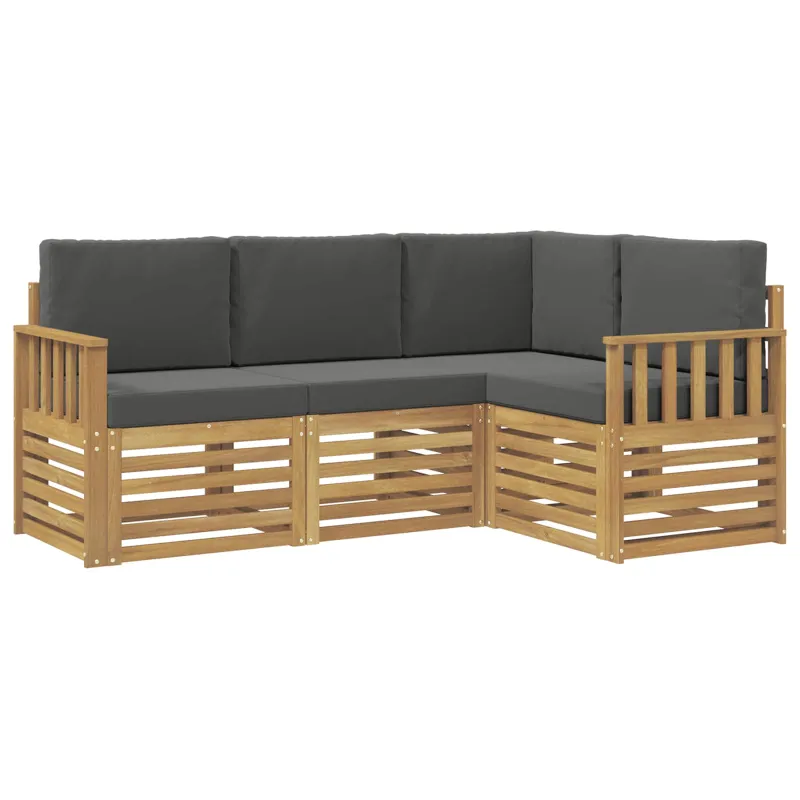 Lauko sofos komplektas 4 pcs Balta ir antracito