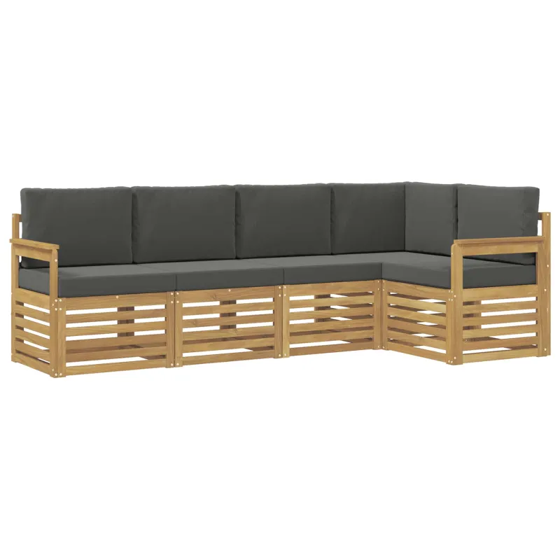 Lauko sofos komplektas 5 pcs Balta ir antracito
