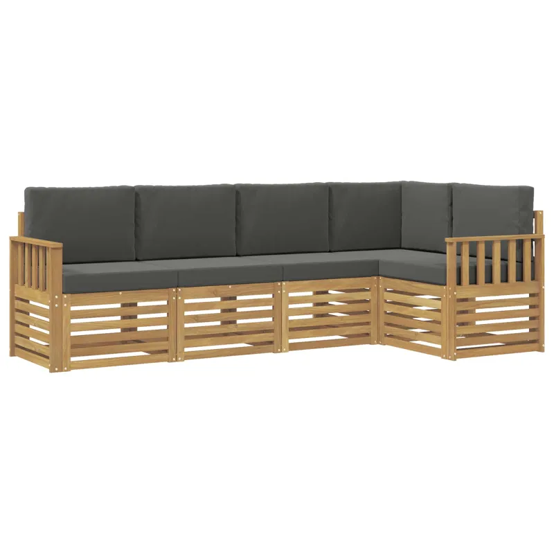 Lauko sofos komplektas 5 pcs Balta ir antracito
