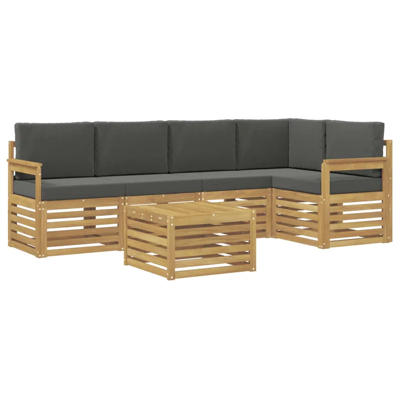 Lauko sofos komplektas 6 pcs Balta ir antracito 59 x 59 x 37 cm