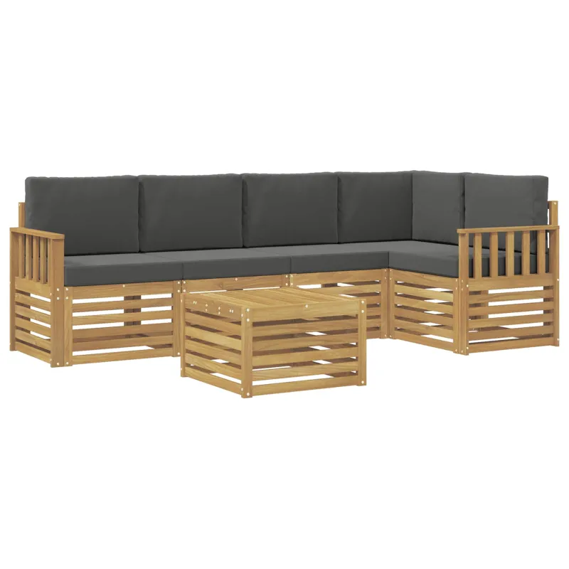 Lauko sofos komplektas 6 pcs Balta ir antracito 59 x 59 x 37 cm