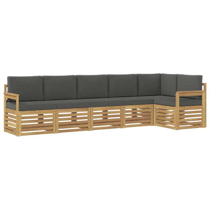 Lauko sofos komplektas 6 pcs Balta ir antracito
