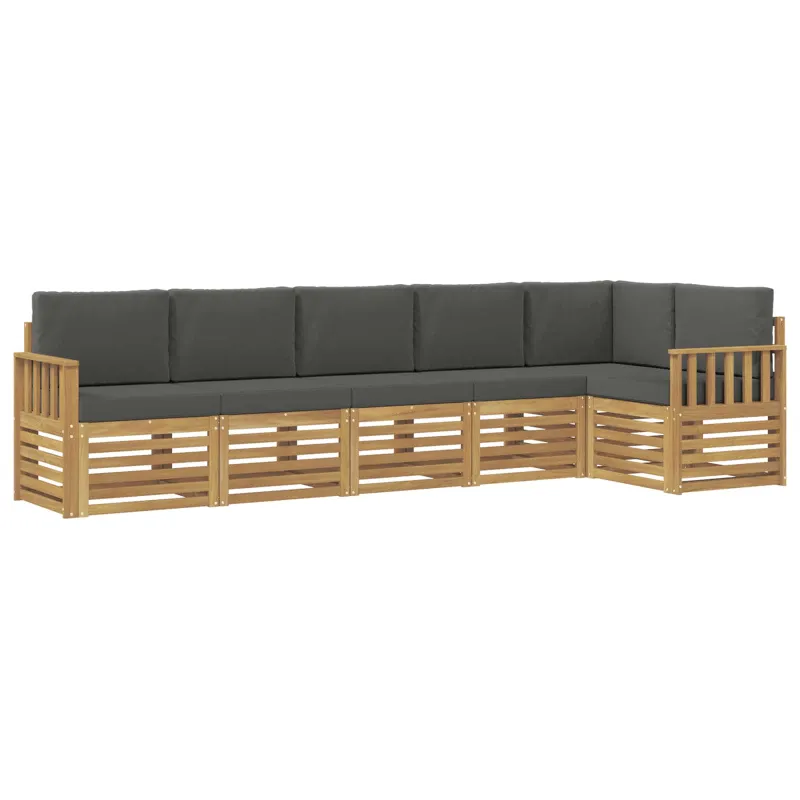 Lauko sofos komplektas 6 pcs Balta ir antracito