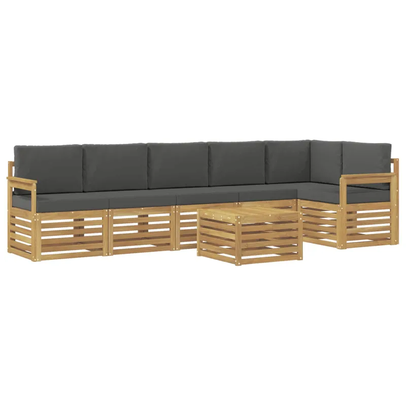 Lauko sofos komplektas 7 pcs Balta ir antracito 59 x 59 x 37 cm