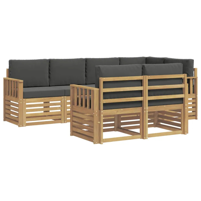 Lauko sofos komplektas 7 pcs Balta ir antracito