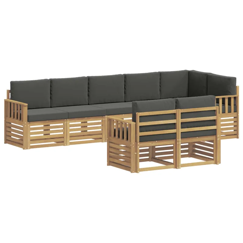 Lauko sofos komplektas 8 pcs Balta ir antracito