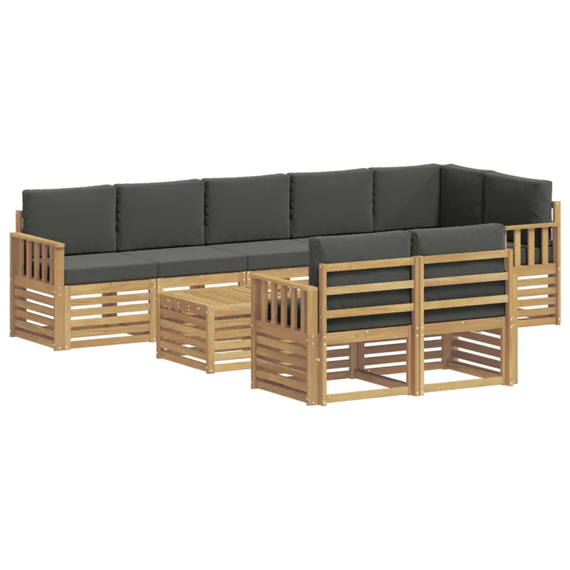 Lauko sofos komplektas 8 pcs Balta ir antracito 59 x 59 x 37 cm