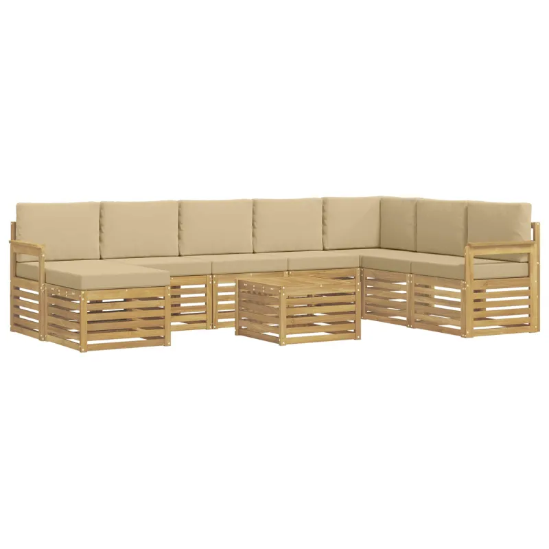 Lauko sofos komplektas 7 pcs Balta ir Bežė 59 x 59 x 37 cm