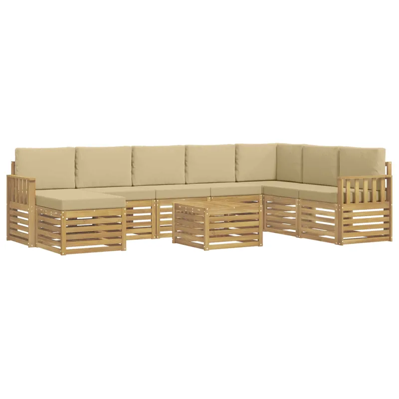 Lauko sofos komplektas 7 pcs Balta ir Bežė 59 x 59 x 37 cm