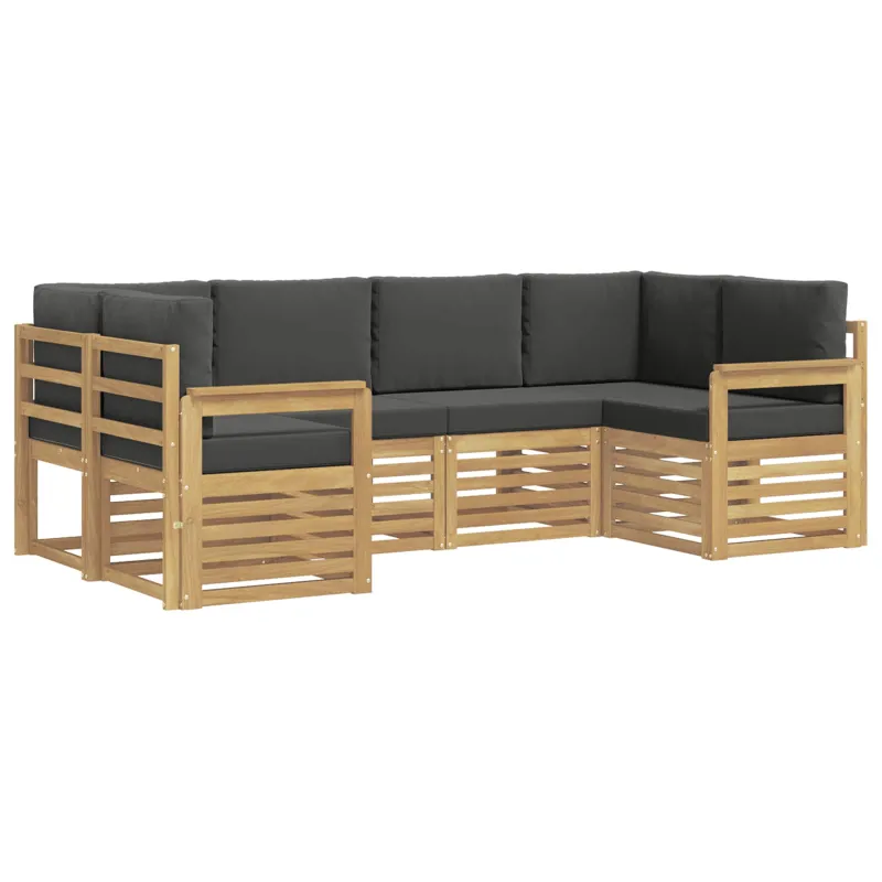 Lauko sofos komplektas 5 pcs Balta ir antracito