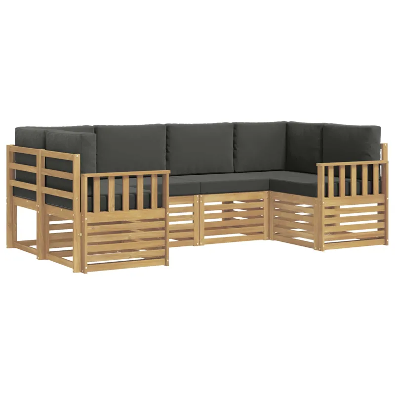 Lauko sofos komplektas 5 pcs Balta ir antracito