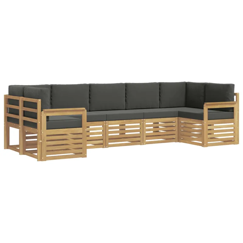 Lauko sofos komplektas 6 pcs Balta ir antracito