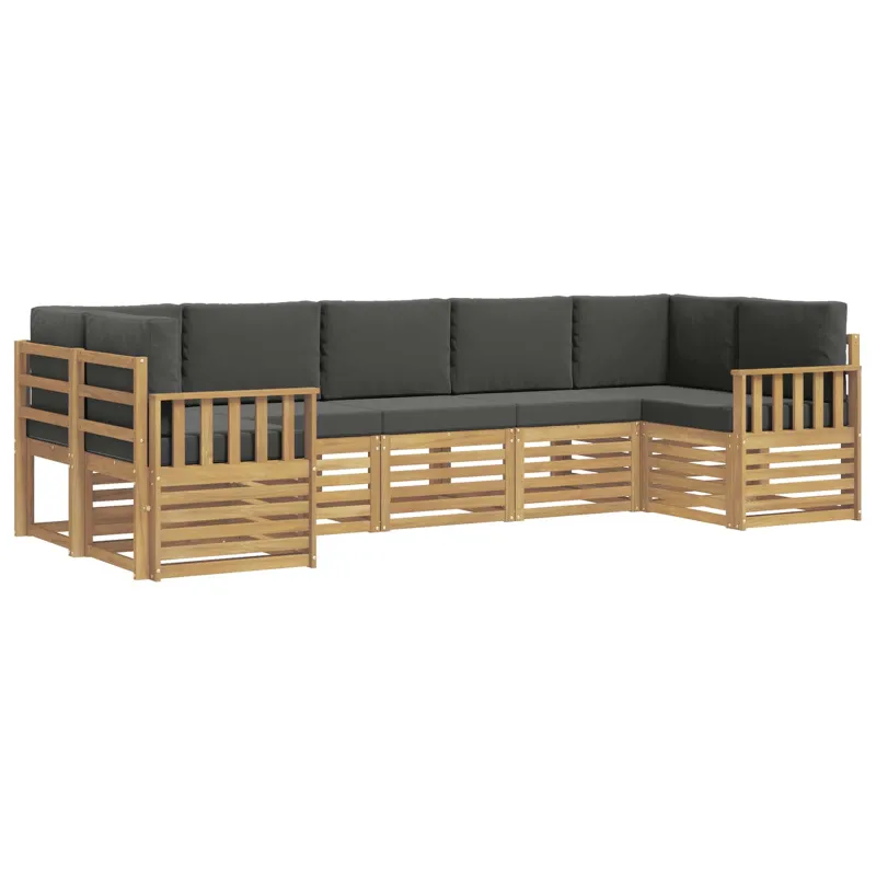 Lauko sofos komplektas 6 pcs Balta ir antracito