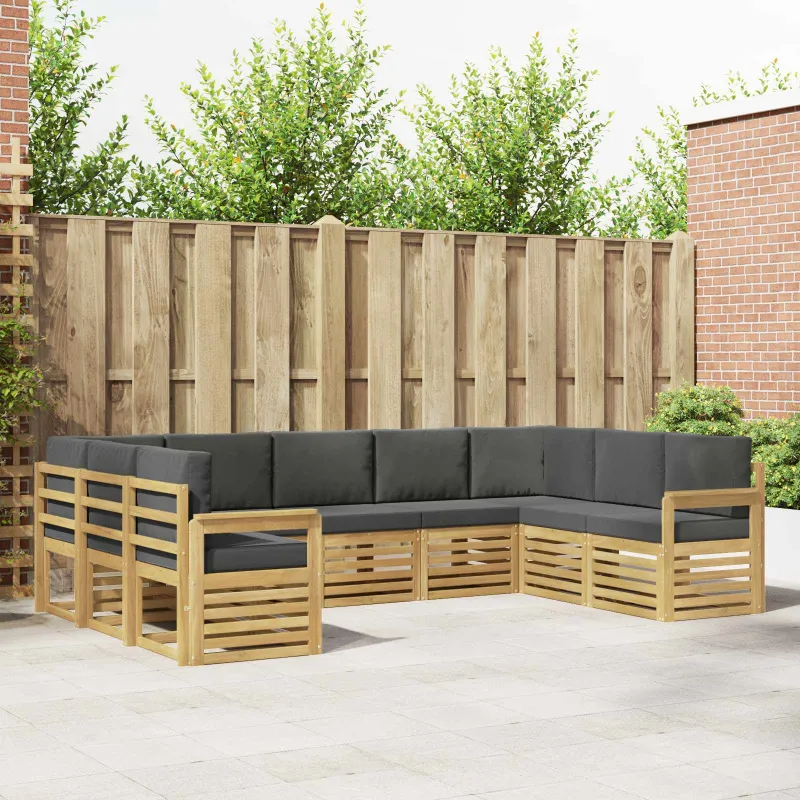 Lauko sofos komplektas 7 pcs Balta ir antracito