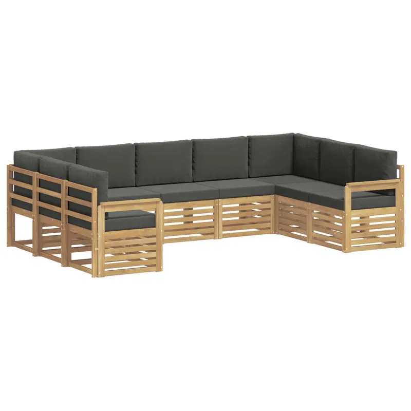 Lauko sofos komplektas 7 pcs Balta ir antracito