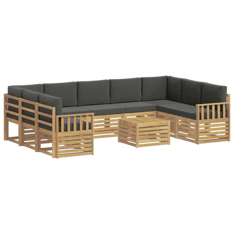 Lauko sofos komplektas 8 pcs Balta ir antracito 59 x 59 x 37 cm