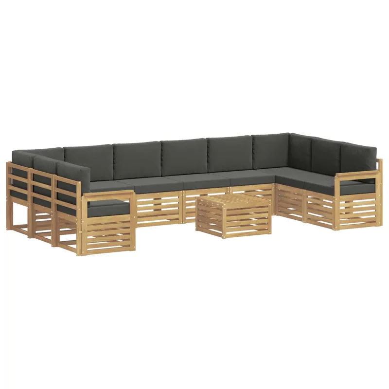 Lauko sofos komplektas 8 pcs Balta ir antracito 59 x 59 x 37 cm
