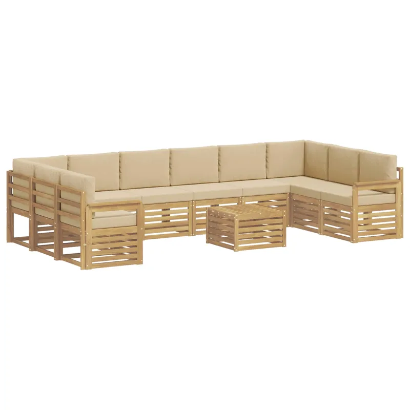 Lauko sofos komplektas 8 pcs Balta ir Bežė 59 x 59 x 37 cm